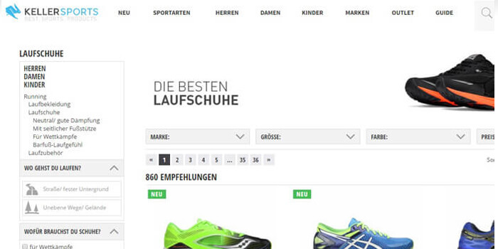 Laufschuhe kaufen im Online-Shop von Keller-Sports