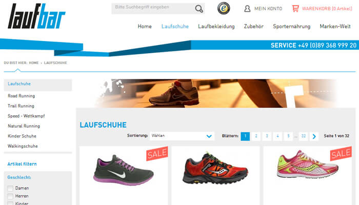 Laufschuhe online kauen bei Lauf-Bar.de