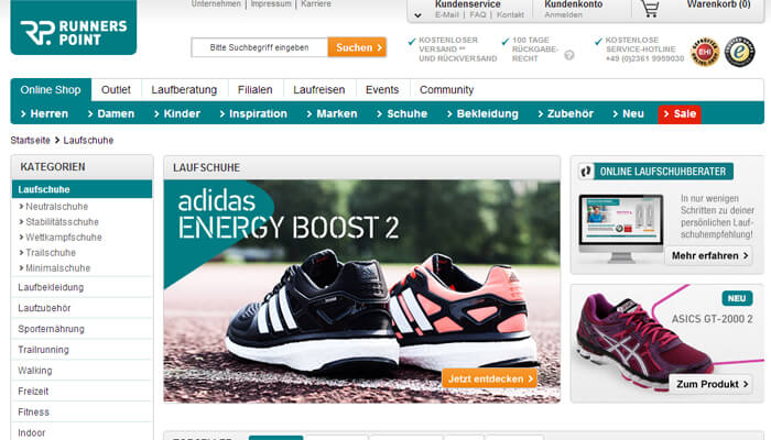 Laufschuhe online kauen bei Runners Point