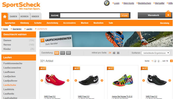 Laufschuhe online kauen bei SportScheck