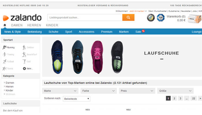 Laufschuhe online kauen bei Zalando